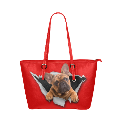French Bulldog Leather Tote Bag