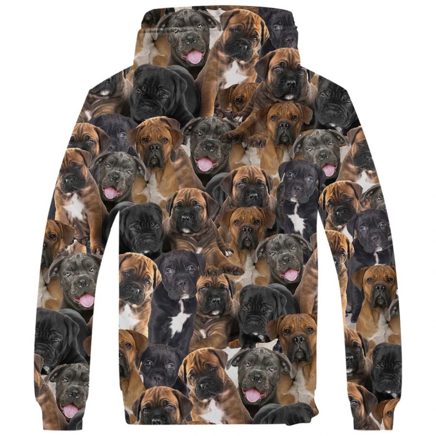 Cane Corso Full Face Fleece Hoodie
