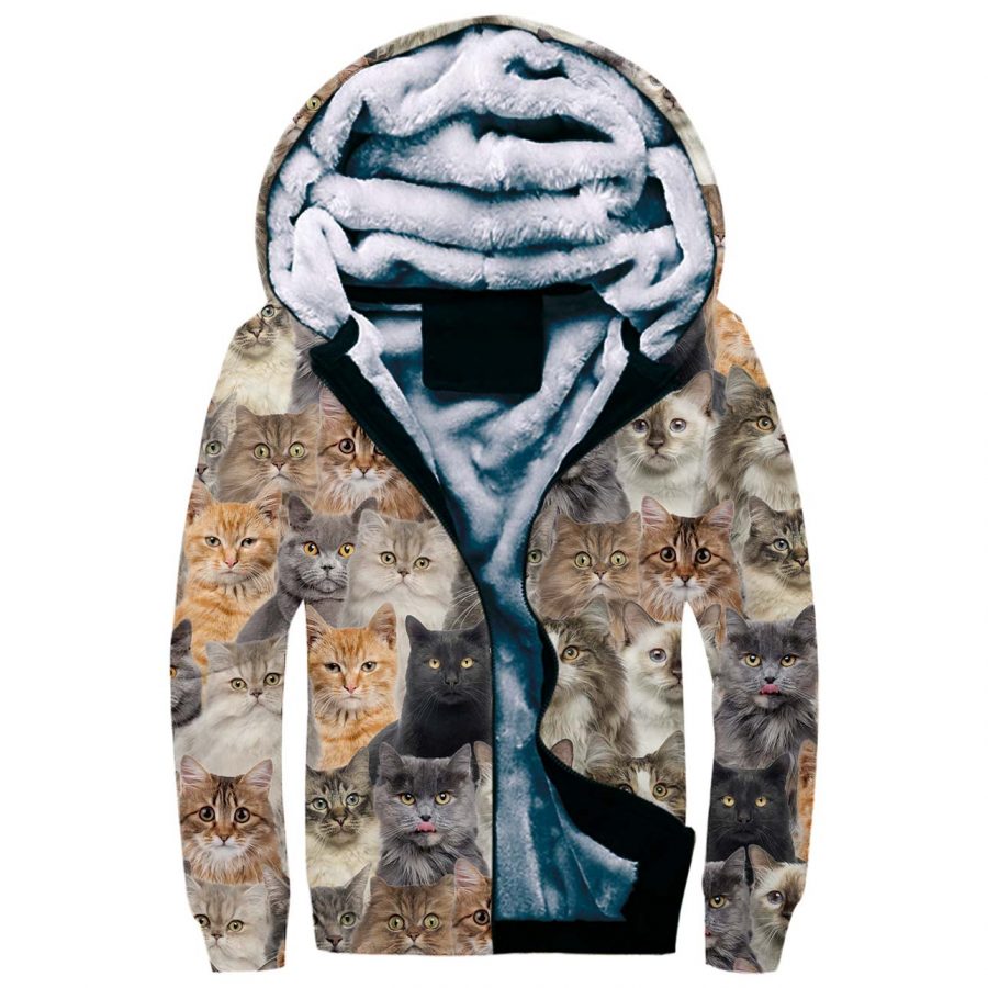 Cat Full Face Fleece Hoodie