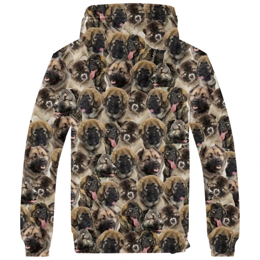 Caucasian Shepherd Dog Full Face Fleece Hoodie