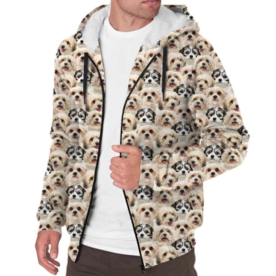 Cavachon Full Face Fleece Hoodie