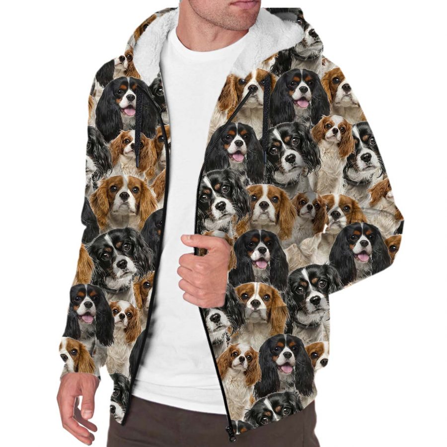 Cavalier King Charles Spaniel Full Face Fleece Hoodie