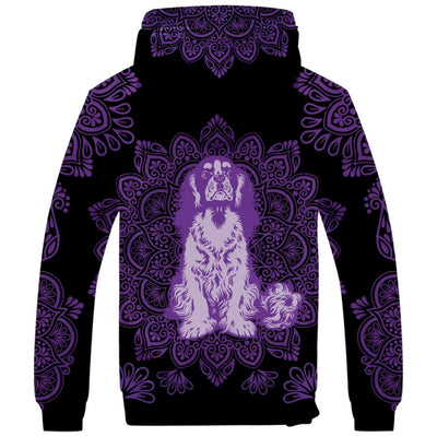 Cavalier King Charles Spaniel Mandala Fleece Hoodie
