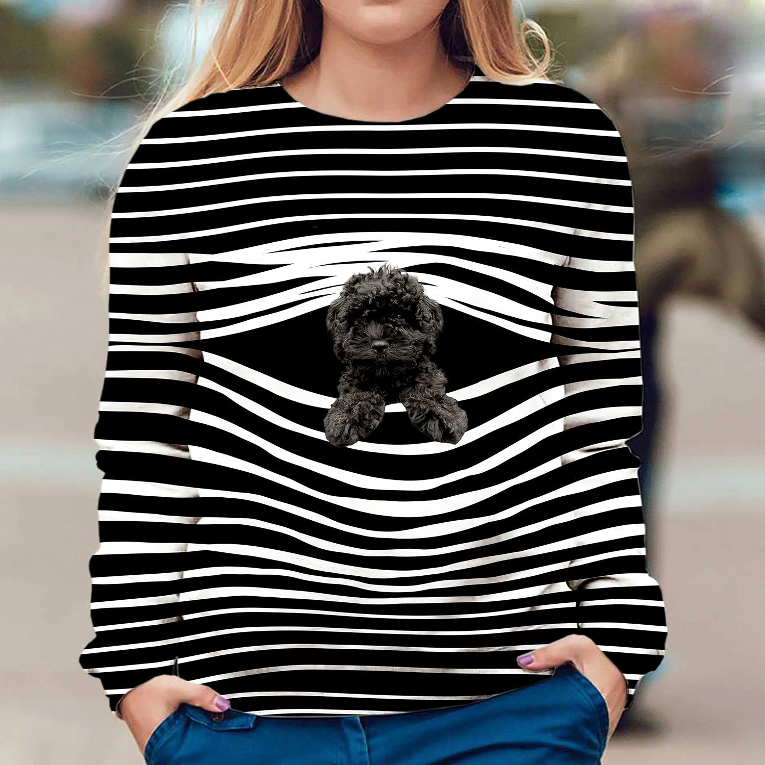 Cavapoo - Stripe - Premium Sweater