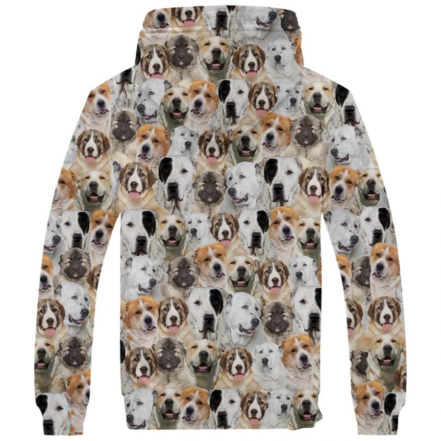 Central Asian Shepherd Dog Full Face Fleece Hoodie