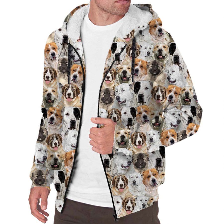 Central Asian Shepherd Dog Full Face Fleece Hoodie