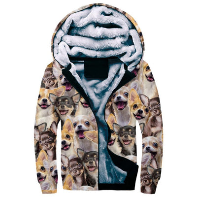 Chihuahua Full Face Fleece Hoodie