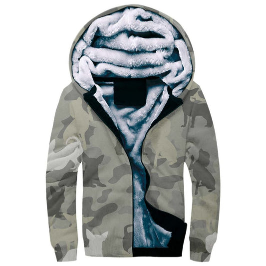 Chihuahua Camo Fleece Hoodie