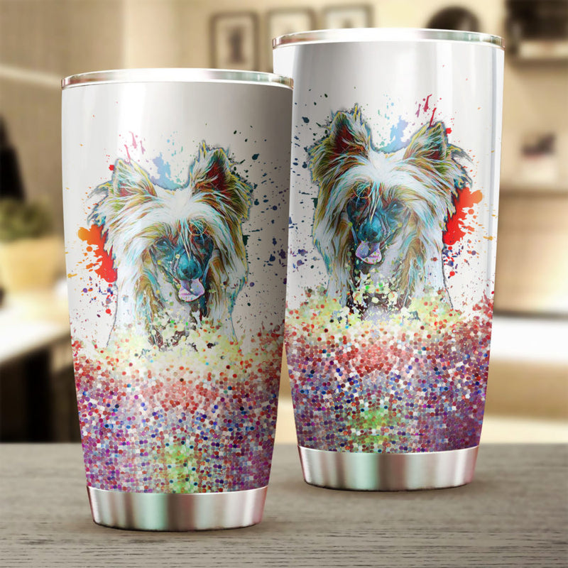Chinese Crested Dog Art Color Tumbler Cup
