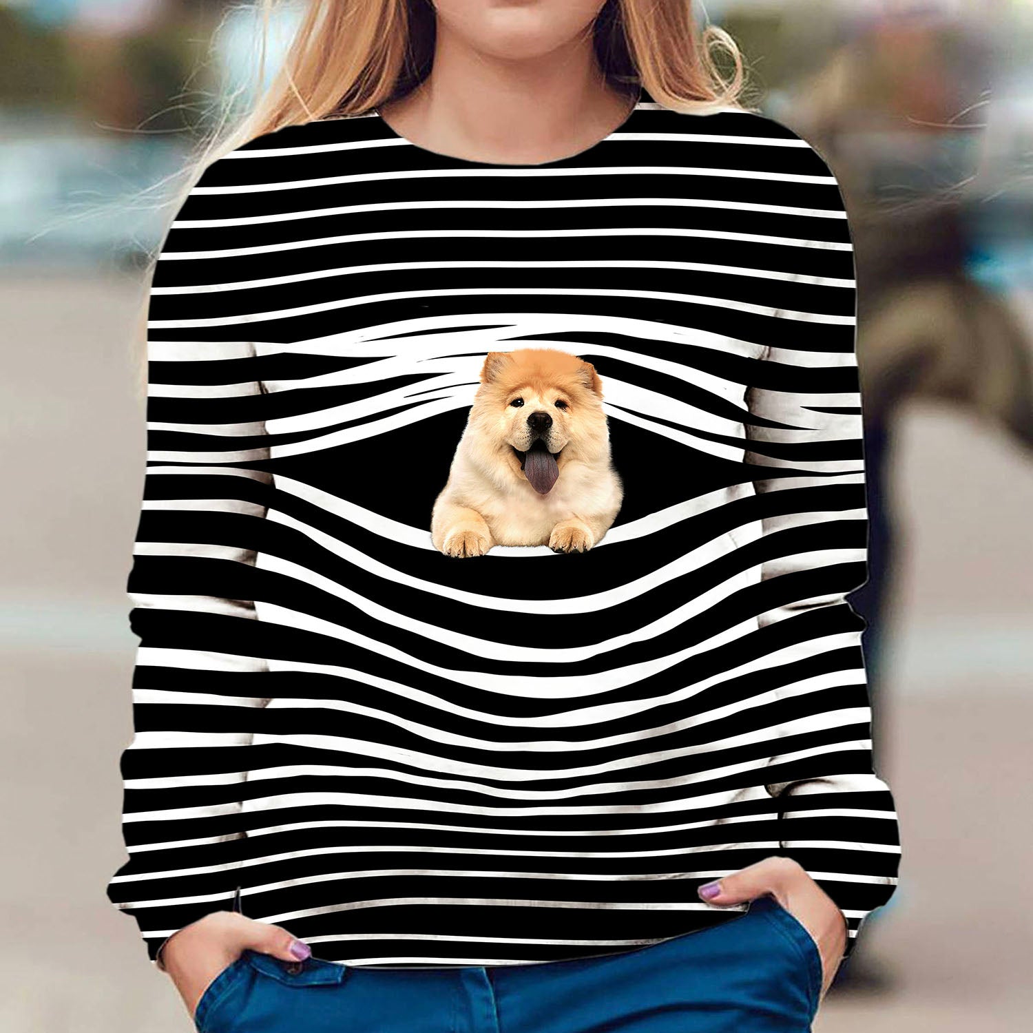 Chow Chow - Stripe - Premium Sweater