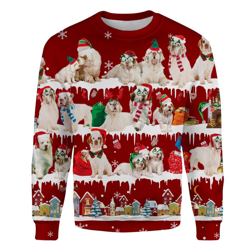Clumber Spaniel - Snow Christmas - Premium Sweater