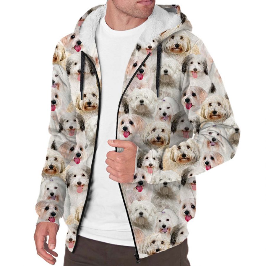 Coton de Tulear Full Face Fleece Hoodie