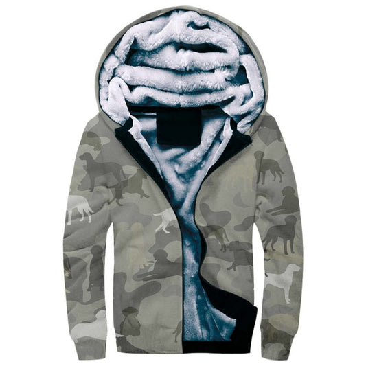 Curly Coated Retriever Camo Fleece Hoodie