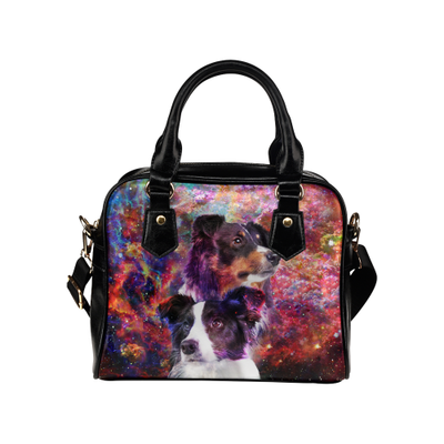 Border Collie Yin Yang Shoulder Handbag