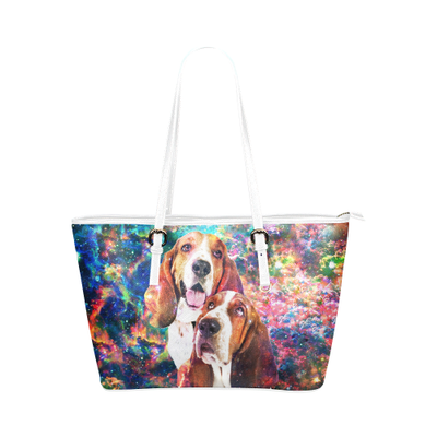 Basset Hound Leather Tote Bag