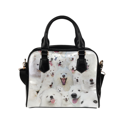 Samoyed Face Shoulder Handbag