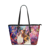 Shetland Sheepdog Leather Tote Bag