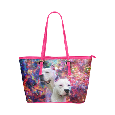 Dogo Argentino Leather Tote Bag