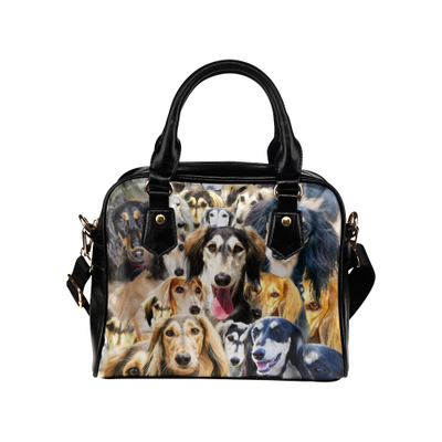 Saluki Face Shoulder Handbag