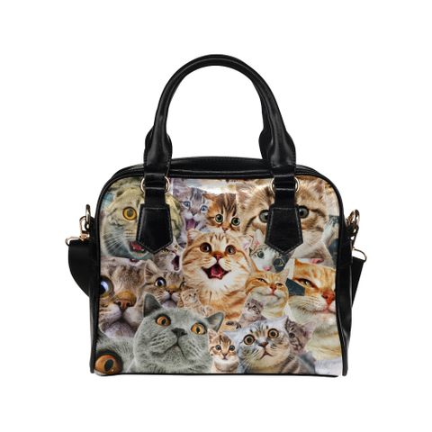 Cats Face Shoulder Handbag