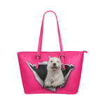 West Highland White Terrier Leather Tote Bag