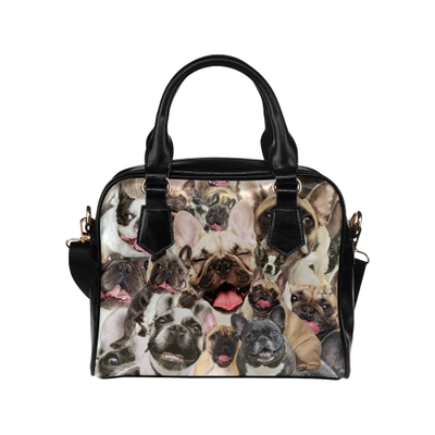French Bulldog Face Shoulder Handbag