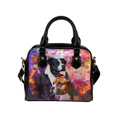 American Staffordshire Terrier Yin Yang Shoulder Handbag