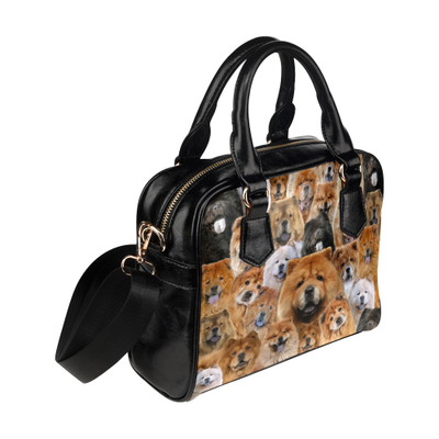 Chow Chow Face Shoulder Handbag