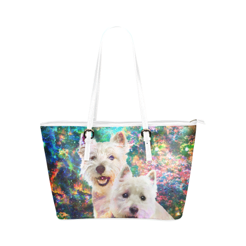 West Highland White Terrier Leather Tote Bag