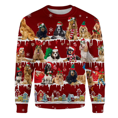 English Cocker Spaniel - Snow Christmas - Premium Sweater