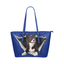 Border Collie Leather Tote Bag