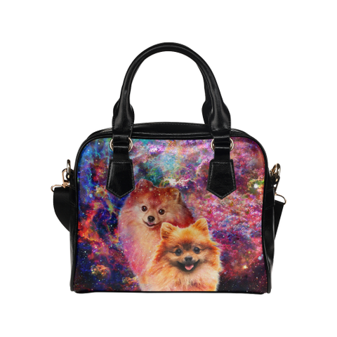 Pomeranian Yin Yang Shoulder Handbag