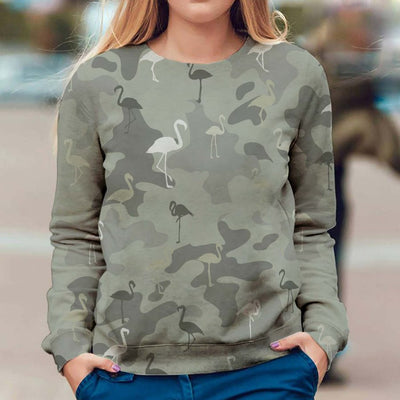 Flamingos - Camo - Premium Sweater