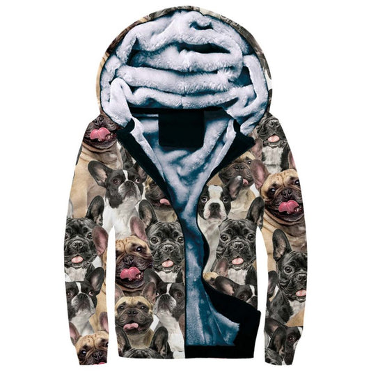 French Bulldog Full Face Fleece Hoodie