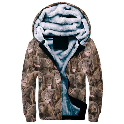 German Longhaired Pointer Full Face Fleece Hoodie