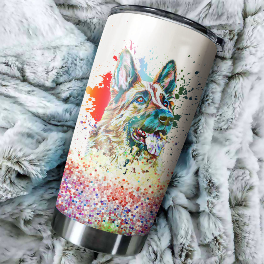 German Shepherd Art Color Tumbler Cup