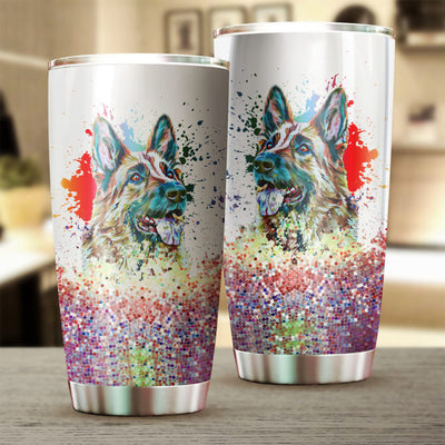 German Shepherd Art Color Tumbler Cup