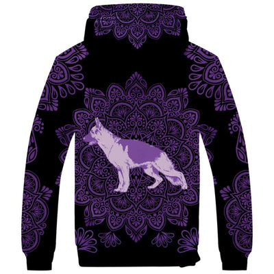 German Shepherd Mandala Fleece Hoodie
