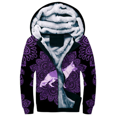 German Shepherd Mandala Fleece Hoodie