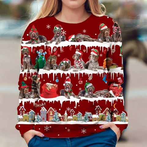 German Wirehaired Pointer - Snow Christmas - Premium Sweater