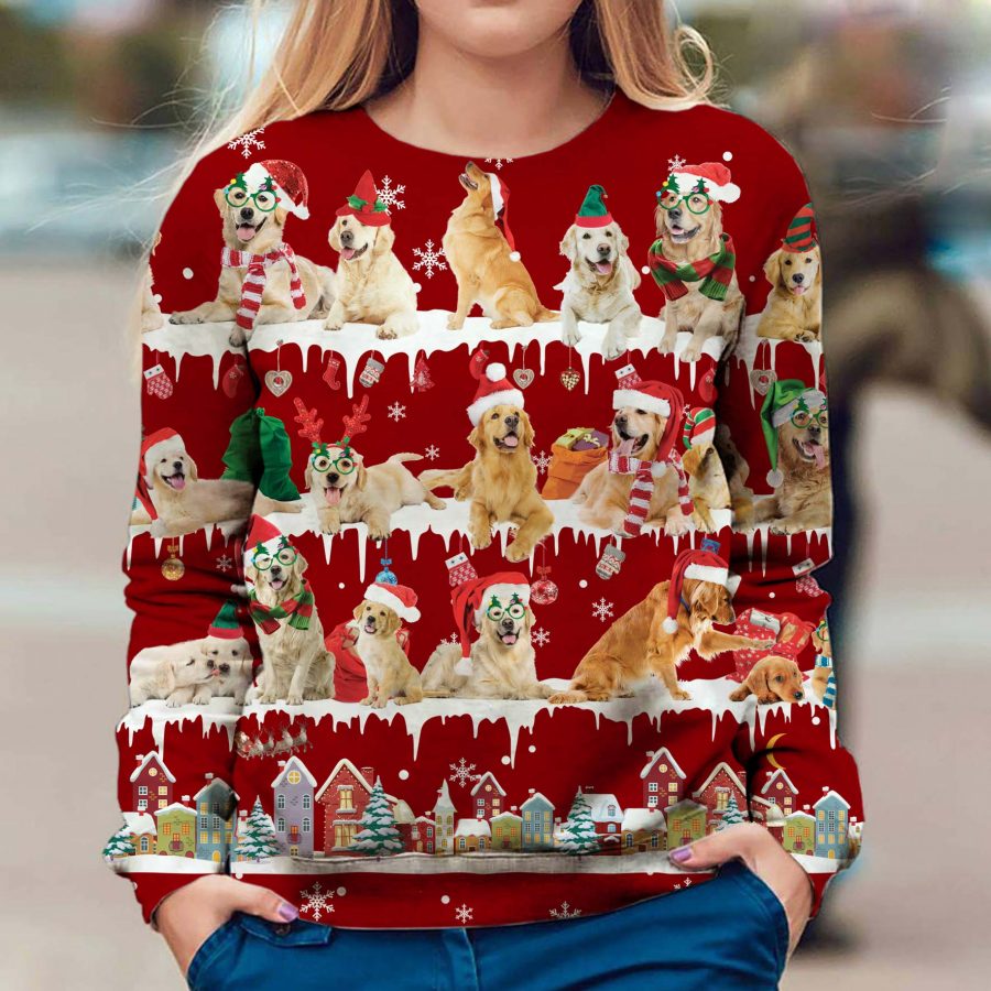 Golden Retriever - Snow Christmas - Premium Sweater