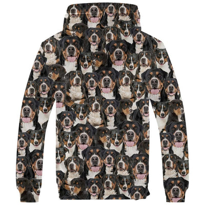 Greater Swiss Mountain Dog Full Face Fleece Hoodie