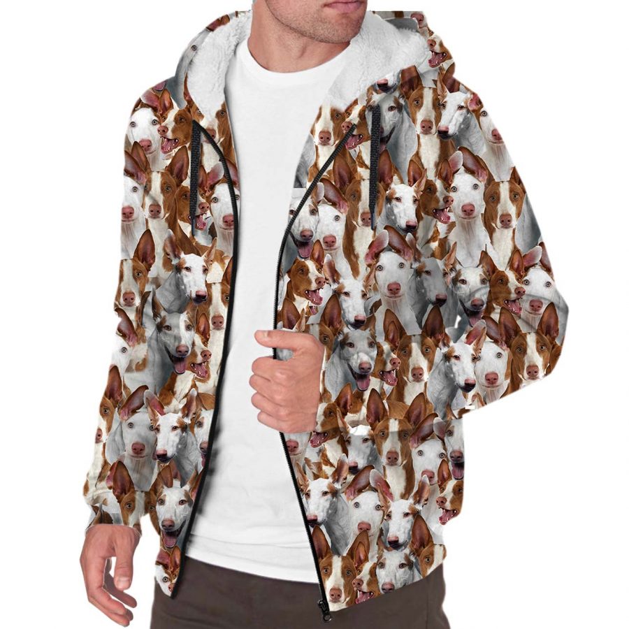 Ibizan Hound Full Face Fleece Hoodie