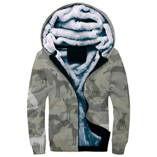 Ibizan Hound Camo Fleece Hoodie