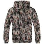 Irish Wolfhound Full Face Fleece Hoodie