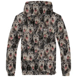 Irish Wolfhound Full Face Fleece Hoodie