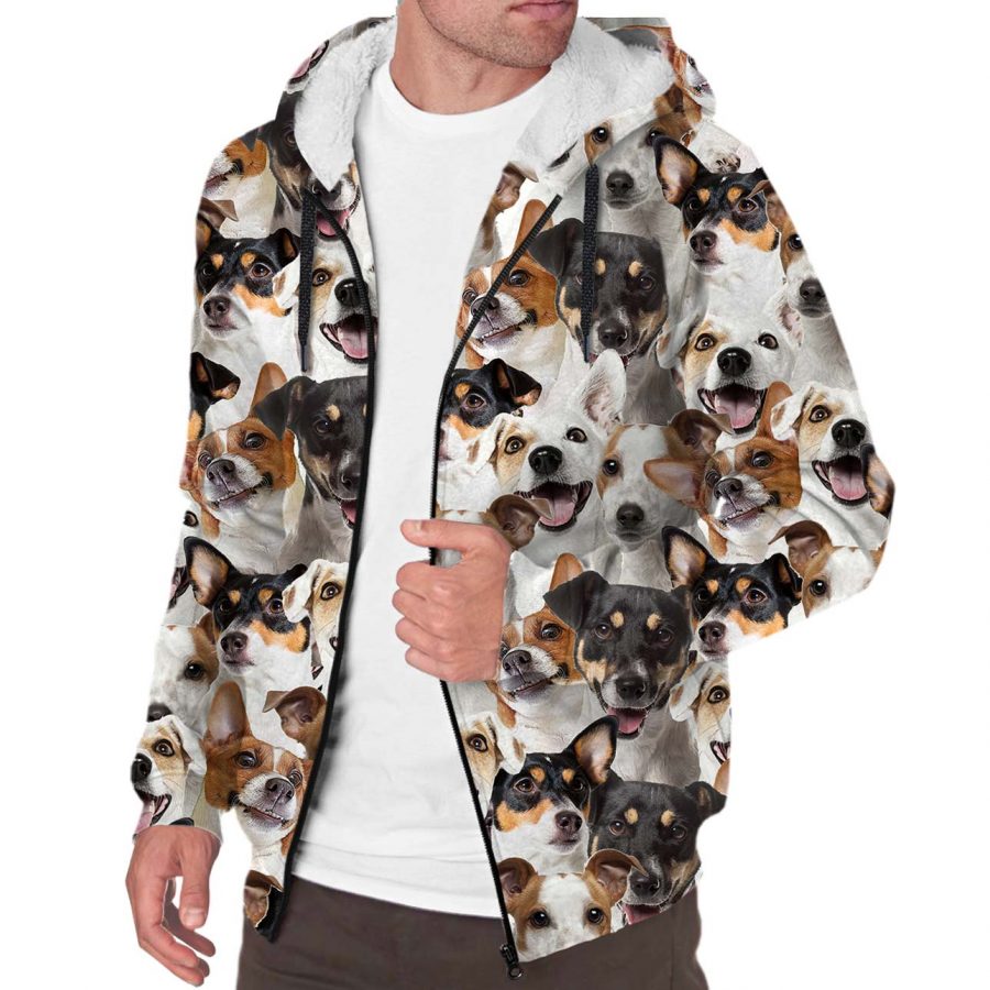 Jack Russell Terrier Full Face Fleece Hoodie