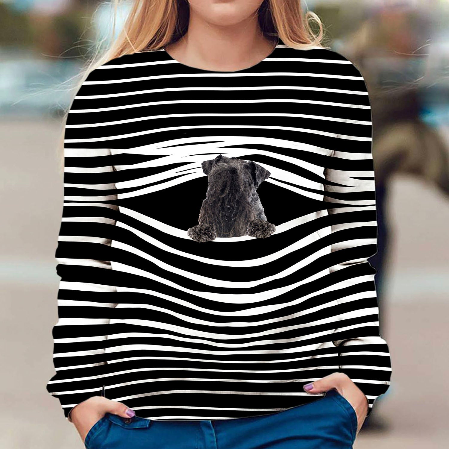 Kerry Blue Terrier - Stripe - Premium Sweater