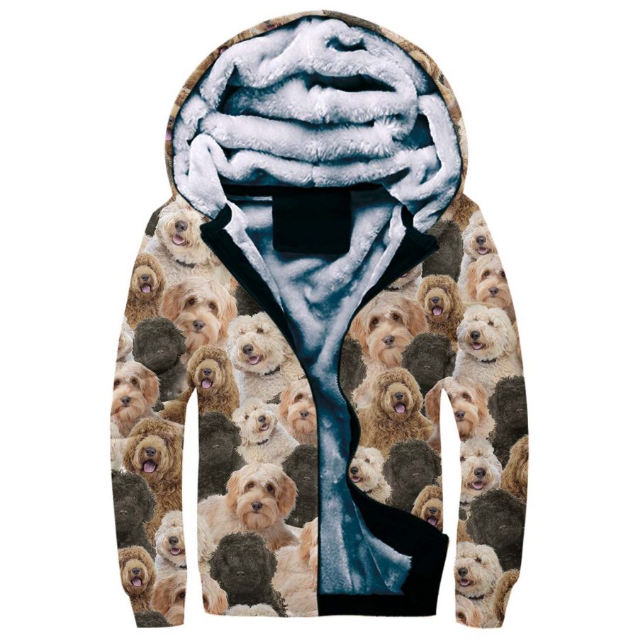 Labradoodle Full Face Fleece Hoodie