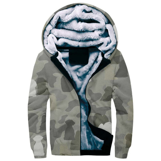 Lhasa Apso Camo Fleece Hoodie